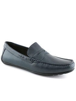 MJNY Mens Casual Comfortable Genuine Leather Lightweight Driving Slip On Penny Loafer