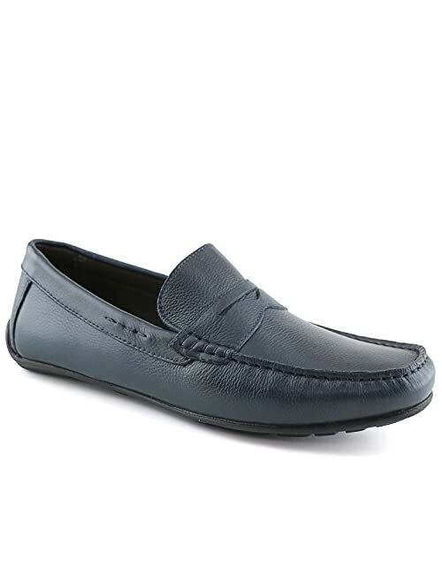 Marc Joseph New York MJNY Mens Casual Comfortable Genuine Leather Lightweight Driving Slip On Penny Loafer