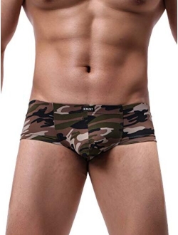 Men's Camouflage Cheeky Boxer Briefs Sexy Mini Cheek Thong Underwear Stretch Brazilian Back Mens under Panties