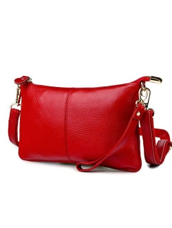 Genuine Leather Clutch Wallet for Women Wristlet Envelop Small Crossbody Purse Card Shoulder Bag