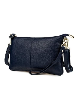 Genuine Leather Clutch Wallet for Women Wristlet Envelop Small Crossbody Purse Card Shoulder Bag