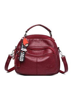 Woman Convertible Backpack, Ladies Pu Leather Shoulder Bag Girls Stylish Sling Bag