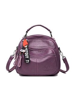 Woman Convertible Backpack, Ladies Pu Leather Shoulder Bag Girls Stylish Sling Bag