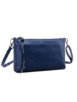 Genuine Leather Crossbody Bag For Women Small Tassel Shoulder Bag Zipper Clutch Phone Wallet Purse