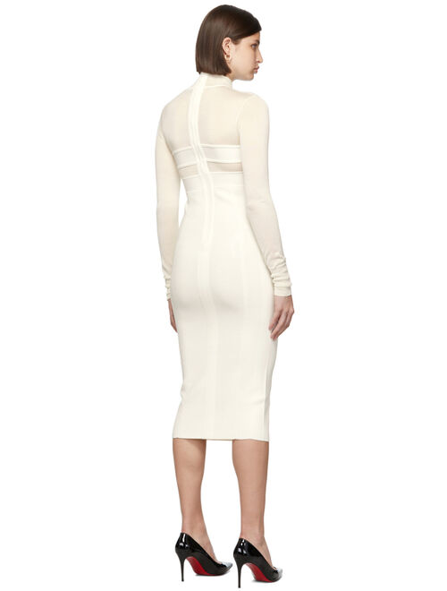 Herve Leger White Long Sleeve Corset Dress