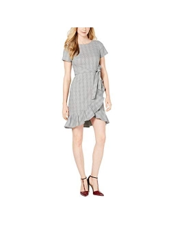 Women's Ruffle Hem Belted Dress