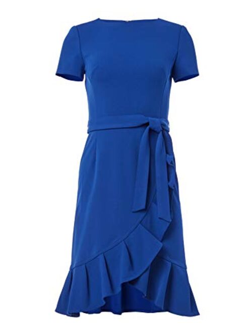 Calvin Klein Women's Ruffle Hem Belted Dress