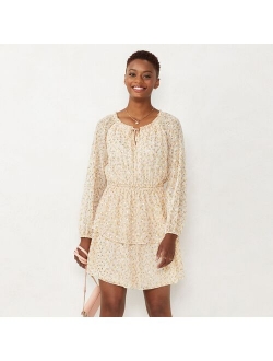 Women's LC Lauren Conrad Long Sleeve Mini Peasant Dress