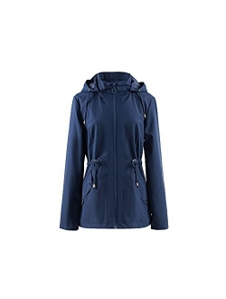 Women's Lightweight Waterproof Raincoat Breathable Windbreaker Jacket Active Outdoor Hooded Switchback Poncho