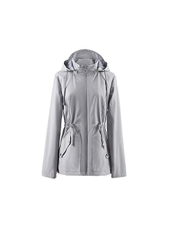 Women's Lightweight Waterproof Raincoat Breathable Windbreaker Jacket Active Outdoor Hooded Switchback Poncho