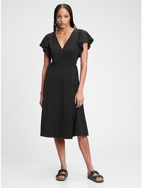 GAP Wrap-Front Midi Dress