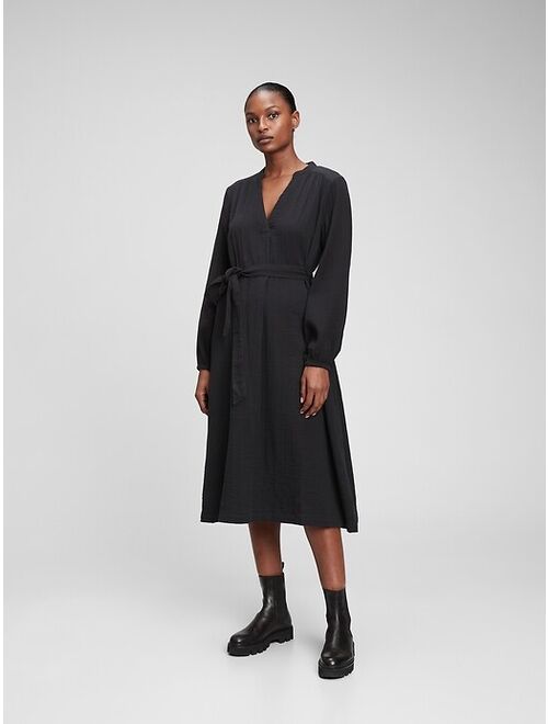 GAP Gauze Tie-Waist Midi Dress