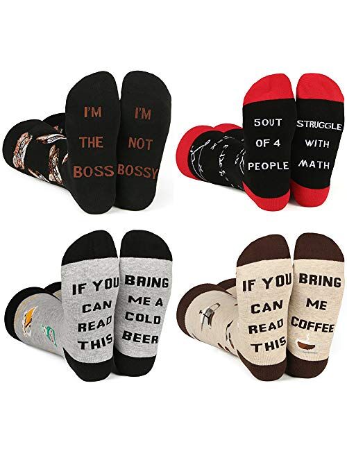 Bonangel Funny Socks for Men & Women ,Fun Socks ,Crazy Colorful Cool Novelty Cute Dress Socks ,Food Animal Space Socks