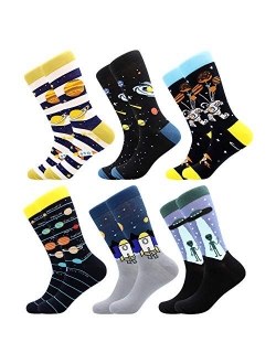 Men's Funny Dress Socks,Fun Colorful Socks,Crazy Novelty Funky Cool Cute Design Printed Crew Socks,Casual Socks