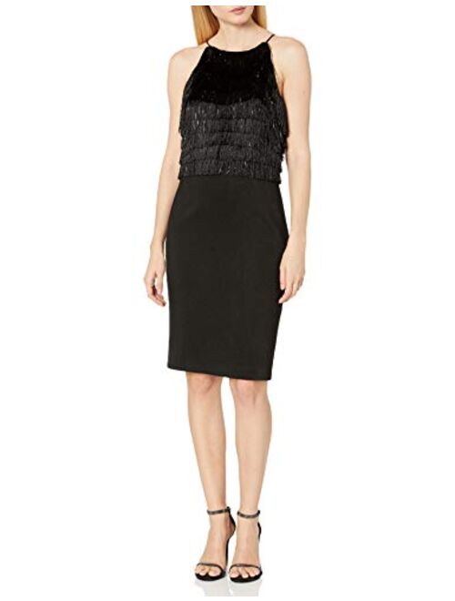 HALSTON Women's Fringe Dress