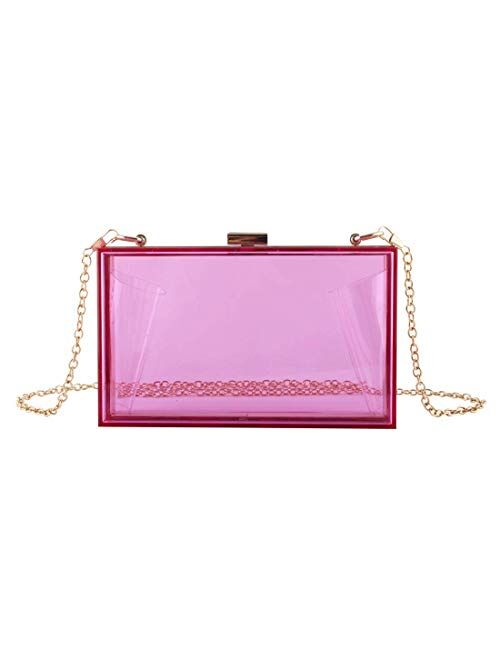 LETODE Evening Bag Acrylic Fashionable Women Transparent Evening Clutches Shoulder Bags Handbag for Women Ladies Gift Ideal