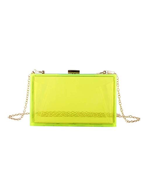 LETODE Evening Bag Acrylic Fashionable Women Transparent Evening Clutches Shoulder Bags Handbag for Women Ladies Gift Ideal