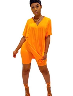 Plus Size Tops for Women 2 Piece Summer Outfits Shorts Sets Lounge Sets Tracksuits