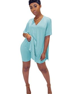 Plus Size Tops for Women 2 Piece Summer Outfits Shorts Sets Lounge Sets Tracksuits