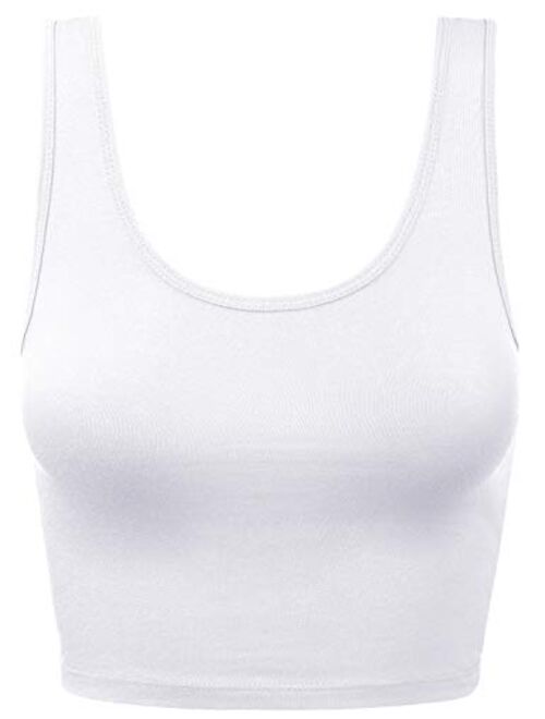 HATOPANTS Women's Crop Tank Top Cotton Scoop Neck Racerback Sleeveless Slim Fit Tops