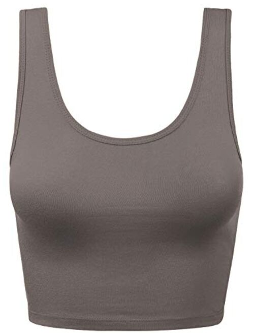 HATOPANTS Women's Crop Tank Top Cotton Scoop Neck Racerback Sleeveless Slim Fit Tops