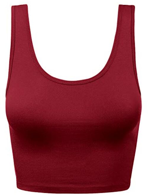 HATOPANTS Women's Crop Tank Top Cotton Scoop Neck Racerback Sleeveless Slim Fit Tops