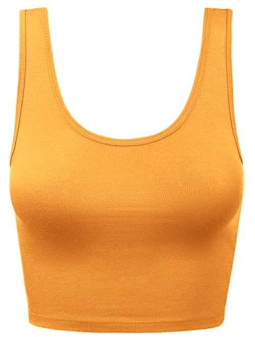 HATOPANTS Women's Crop Tank Top Cotton Scoop Neck Racerback Sleeveless Slim Fit Tops