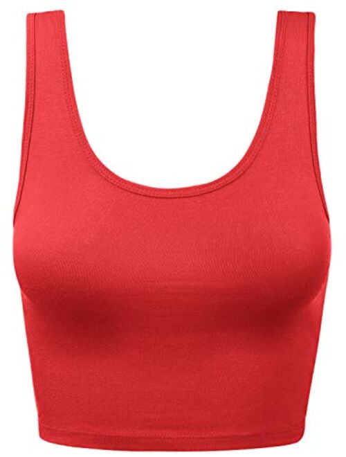 HATOPANTS Women's Crop Tank Top Cotton Scoop Neck Racerback Sleeveless Slim Fit Tops