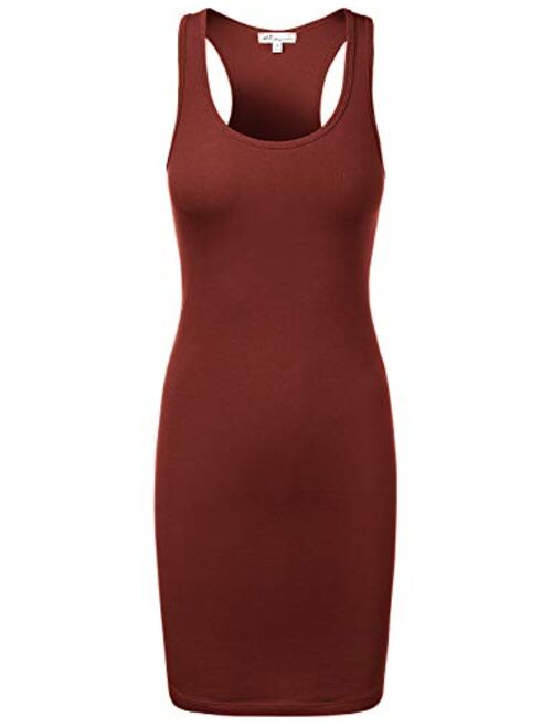 HATOPANTS Women's Racerback Basic Fitted Extra Long Tunic Tank Top