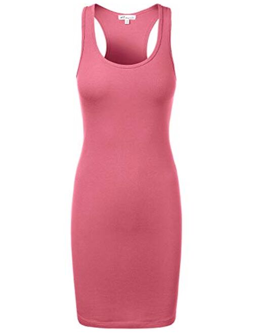 HATOPANTS Women's Racerback Basic Fitted Extra Long Tunic Tank Top