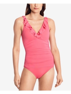 Tummy-Control Underwire Ruffled One-Piece Swimsuit