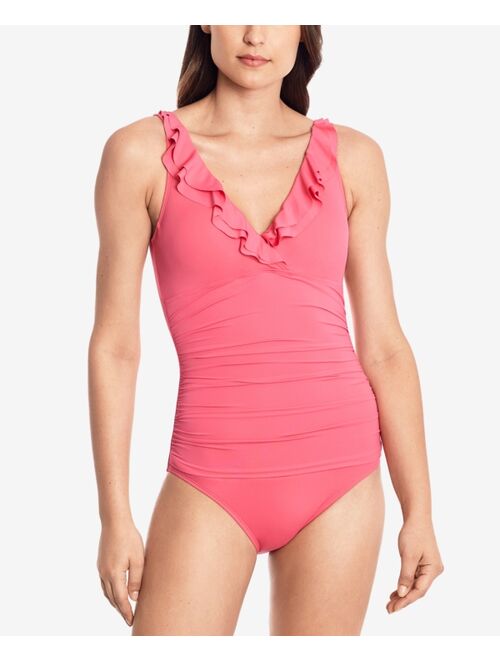 Polo Ralph Lauren Tummy-Control Underwire Ruffled One-Piece Swimsuit