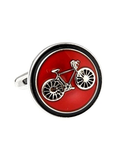 Cufflinks Bicycle Bike Round Cuff Links