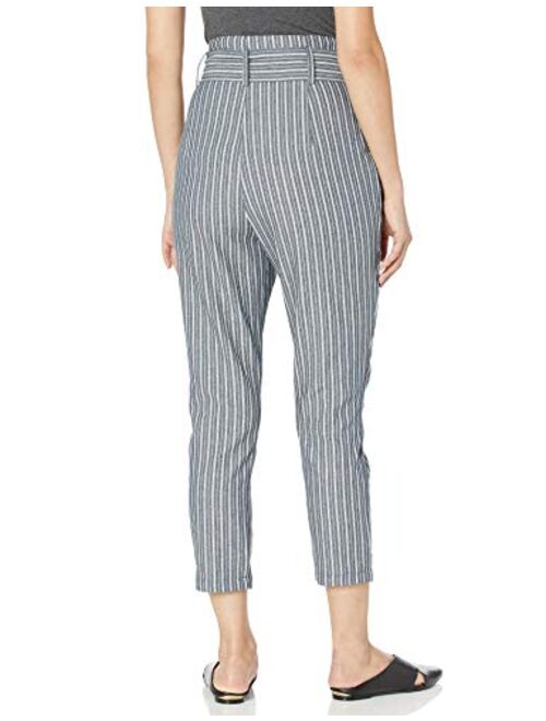 BB DAKOTA Women's Get in Line Cotton Stripe High Waist Crop Pant