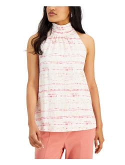 Printed Mock Neck Halter Top, Created for Macy's