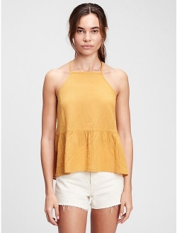 Halter-Neck Peplum Cami