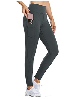 Women's Fleece Lined Water Resistant Legging High Waisted Thermal Winter Hiking Running Tights Pockets