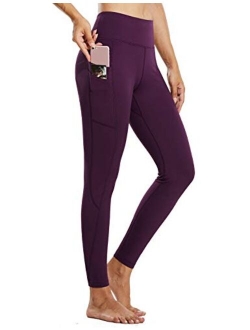 Women's Fleece Lined Water Resistant Legging High Waisted Thermal Winter Hiking Running Tights Pockets