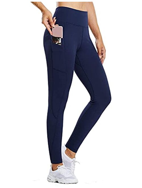 BALEAF Women's Fleece Lined Water Resistant Legging High Waisted Thermal Winter Hiking Running Tights Pockets