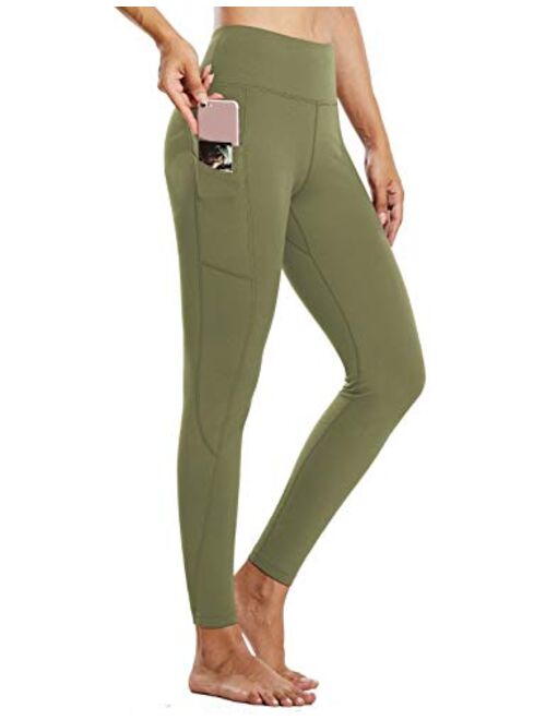 BALEAF Women's Fleece Lined Water Resistant Legging High Waisted Thermal Winter Hiking Running Tights Pockets