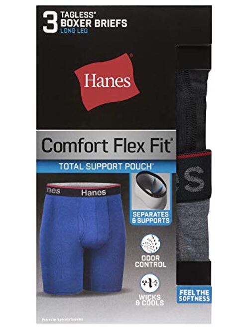 Hanes Men's Comfort Flex Fit Total Support Pouch 3-Pack, Available in Regular and Long Leg