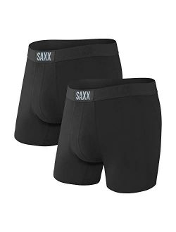 Men's Underwear Vibe Boxer Briefs with Built-in Ballpark Pouch Support Pack of 2,Core