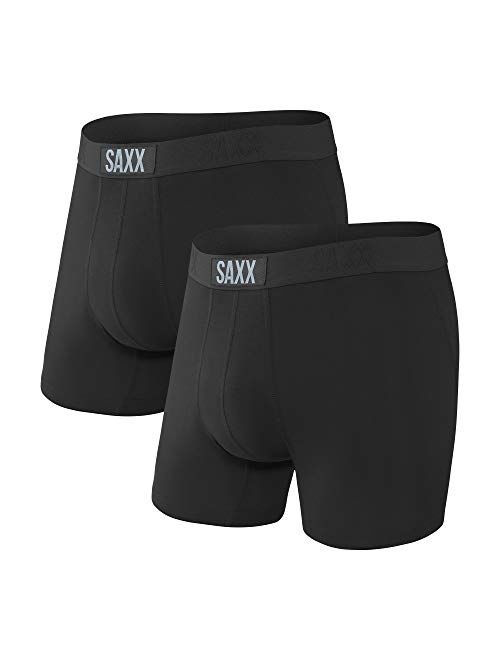 Saxx Men's Underwear – Vibe Boxer Briefs with Built-in Ballpark Pouch Support – Pack of 2,Core