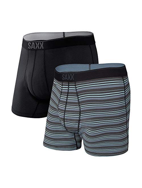 SAXX Men's Underwear – QUEST Boxer Briefs with Built-In BallPark Pouch Support – Pack of 2, Core