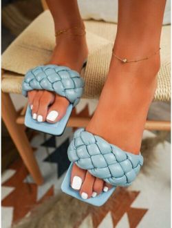 Minimalist Braided Design Slide Sandals