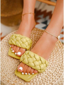 Minimalist Braided Design Slide Sandals