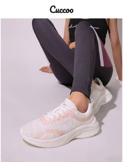 Cuccoo Knit Panel Lace Up Front Running Shoes