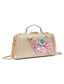 Women's Evening Handbags Floral Clutch Purses for Women Fancy Wedding Handbag Party Bridal Clutch Shoulder Bag