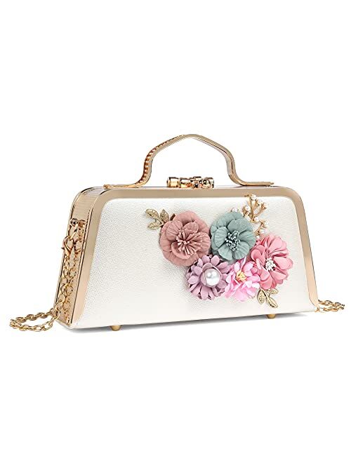 Women's Evening Handbags Floral Clutch Purses for Women Fancy Wedding Handbag Party Bridal Clutch Shoulder Bag