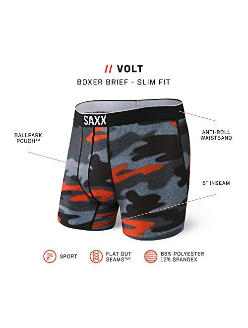 SAXX Men's Underwear – VOLT Boxer Briefs with Built-In BallPark Pouch Support – Workout Underwear for Men